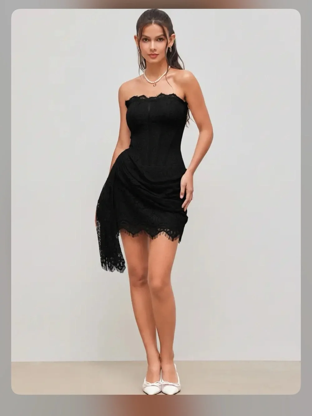 Cider LACE SCULPTURAL TUBE DRAPED BOBYCON MINI DRESS XS CR24-2 - Picture 5 of 5